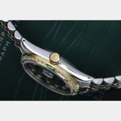 Rolex Customised Green Diamond 18K Yellow Gold Stainless Steel Datejust  Automatic Men's Wristwatch 36mm