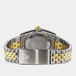 Rolex Customised White Diamond 18K Yellow Gold Stainless Steel Datejust 16013 Automatic Men's Wristwatch 36mm
