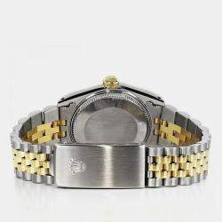 Rolex Customised Pink Diamond 18K Yellow Gold Stainless Steel Datejust 16013 Automatic Men's Wristwatch 36mm