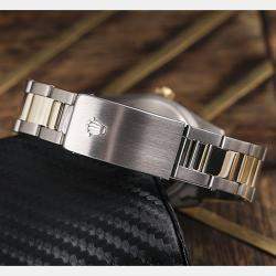 Rolex Customised White MOP Diamond Stainless Steel Date 15223 Automatic Men's Wristwatch 34mm