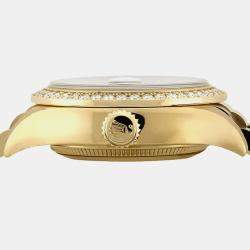 Rolex Customised Champagne Diamond Stainless Steel Day-Date 18038 Automatic Men's Wristwatch 36mm