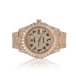 Rolex Customised Diamond 18K Yellow Gold Day-Date 228238 Automatic Men's Wristwatch 36mm