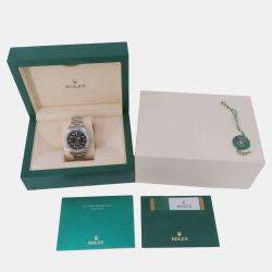 Pre Owned Rolex Black Stainless Steel Air-King 116900 Automatic Men's Wristwatch 40 mm