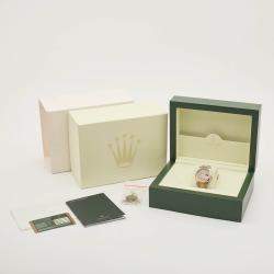 Pre Owned Rolex Brown Mother Of Pearl 18K Everose Gold Oystersteel Datejust 116201 Women's Wristwatch 36 mm