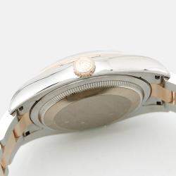 Pre Owned Rolex Brown Mother Of Pearl 18K Everose Gold Oystersteel Datejust 116201 Women's Wristwatch 36 mm