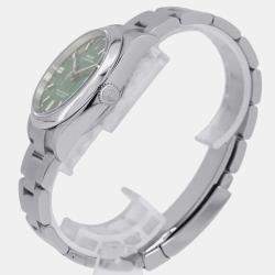 Rolex Green Stainless Steel Oyster Perpetual 126000 Automatic Men's Wristwatch 36 mm