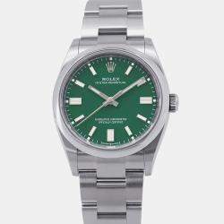 Rolex Green Stainless Steel Oyster Perpetual 126000 Automatic Men's Wristwatch 36 mm
