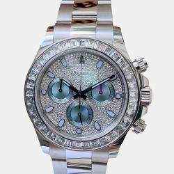 Rolex Diamond Platinum Cosmograph Daytona 116576TBR Automatic Men's Wristwatch 40 mm