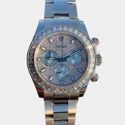 Rolex Diamond Platinum Cosmograph Daytona 116576TBR Automatic Men's Wristwatch 40 mm
