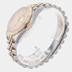 Rolex Champagne Diamond 18k Yellow Gold Stainless Steel Datejust 116233G Automatic Men's Wristwatch 36 mm