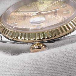 Rolex Champagne Diamond 18k Yellow Gold Stainless Steel Datejust 116233G Automatic Men's Wristwatch 36 mm