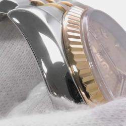 Rolex Champagne Diamond 18k Yellow Gold Stainless Steel Datejust 116233G Automatic Men's Wristwatch 36 mm