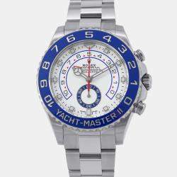 Rolex White Stainless Steel Yacht-Master II 116680 Automatic Men's Wristwatch 44 mm