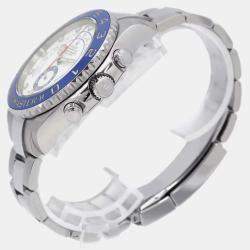 Rolex White Stainless Steel Yacht-Master II 116680 Automatic Men's Wristwatch 44 mm