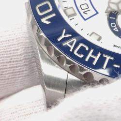 Rolex White Stainless Steel Yacht-Master II 116680 Automatic Men's Wristwatch 44 mm