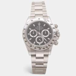 Rolex Black Stainless Steel Cosmograph Daytona 116520 Men's Wristwatch 40 mm