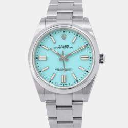 Rolex Turquoise Stainless Steel Oyster Perpetual 124300 Automatic Men's Wristwatch 41 mm