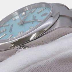 Rolex Turquoise Stainless Steel Oyster Perpetual 124300 Automatic Men's Wristwatch 41 mm