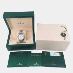 Rolex White Stainless Steel Datejust 116200 Automatic Men's Wristwatch 36 mm