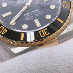 Rolex Black 18k Yellow Gold Stainless Steel Submariner 126613LN Automatic Men's Wristwatch 41 mm