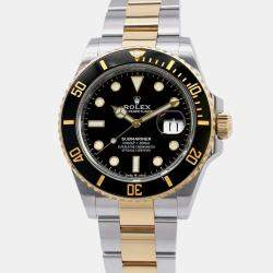 Rolex Black 18k Yellow Gold Stainless Steel Submariner 126613LN Automatic Men's Wristwatch 41 mm