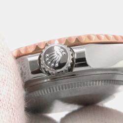 Rolex Black 18k Rose Gold Stainless Steel Yacht-Master 268621 Automatic Men's Wristwatch 37 mm