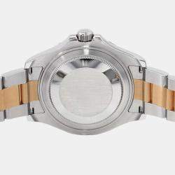 Rolex Black 18k Rose Gold Stainless Steel Yacht-Master 268621 Automatic Men's Wristwatch 37 mm