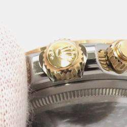 Rolex Black 18k Yellow Gold Stainless Steel Cosmograph Daytona Automatic Men's Wristwatch 40 mm