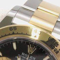 Rolex Black 18k Yellow Gold Stainless Steel Cosmograph Daytona Automatic Men's Wristwatch 40 mm