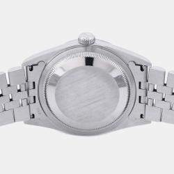 Rolex Mother of Pearl 18k White Gold Stainless Steel Datejust Automatic Men's Wristwatch 36 mm