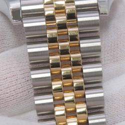Rolex White 18k Yellow Gold Stainless Steel Datejust Automatic Men's Wristwatch 36 mm