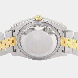 Rolex White 18k Yellow Gold Stainless Steel Datejust Automatic Men's Wristwatch 36 mm