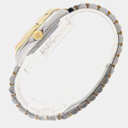 Rolex White 18k Yellow Gold Stainless Steel Datejust Automatic Men's Wristwatch 36 mm