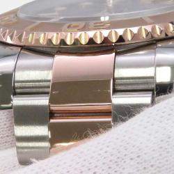 Pre Owned Rolex Brown 18k Rose Gold Stainless Steel Yacht-Master 116621 Automatic Men's Wristwatch 40 mm