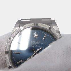 Rolex Blue Stainless Steel Air-King 14010 Automatic Men's Wristwatch 34 mm