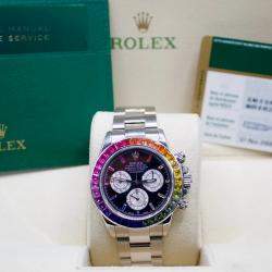 Rolex Black Customised Stainless Steel Cosmograph Daytona Automatic Men's Wristwatch 40 mm
