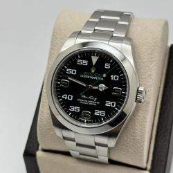 Rolex Black Stainless Steel Air-King 116900 Automatic Men's Wristwatch 40 mm