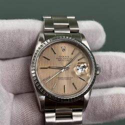 Rolex Silver Stainless Steel Datejust 16220 Automatic Men's Wristwatch 36 mm