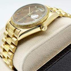 Rolex Wood 18k Yellow Gold Day - Date President 18078 Automatic Men's Wristwatch 36 mm
