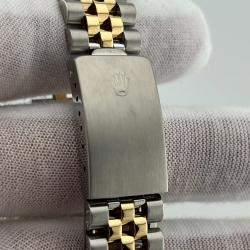 Rolex Black MOP Customised Diamond 18k Yellow Gold Stainless Steel Datejust 16013 Automatic Men's Wristwatch 36 mm