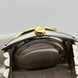 Rolex Black MOP Customised Diamond 18k Yellow Gold Stainless Steel Datejust 16013 Automatic Men's Wristwatch 36 mm