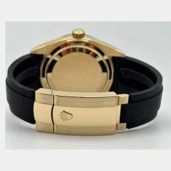 Rolex Black 18k Yellow Gold Sky-Dweller 326238 Automatic Men's Wristwatch 42 mm