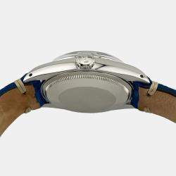 Rolex Blue Stainless Steel Oyster Perpetual Date 1500 Automatic Men's Wristwatch 34 mm