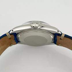 Rolex Blue Stainless Steel Oyster Perpetual Date 1500 Automatic Men's Wristwatch 34 mm