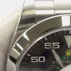 Rolex Black Stainless Steel Air-King 116900 Automatic Men's Wristwatch 40 mm