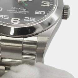Rolex Black Stainless Steel Air-King 116900 Automatic Men's Wristwatch 40 mm