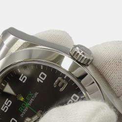 Rolex Black Stainless Steel Air-King 116900 Automatic Men's Wristwatch 40 mm