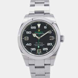 Rolex Black Stainless Steel Air-King 116900 Automatic Men's Wristwatch 40 mm