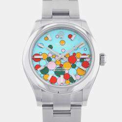 Rolex Turquoise Stainless Steel Oyster Perpetual 277200 Automatic Men's Wristwatch 31 mm