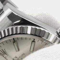 Rolex Silver 18k White Gold Stainless Steel Datejust 126234 Automatic Men's Wristwatch 36 mm